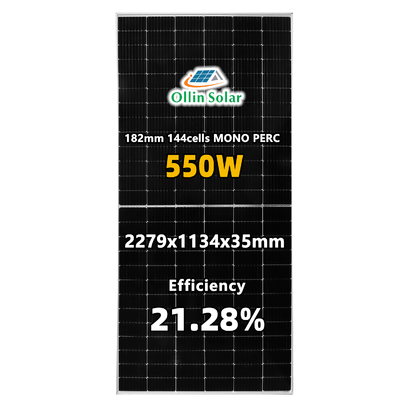 36V للماء لوحة الطاقة الشمسية أحادية البلورية 540W 545W 550W