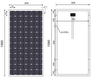 190 وات وحدة الطاقة الشمسية أحادية للطاقة للحصول على شبكة - نظام توليد الطاقة المتصلة