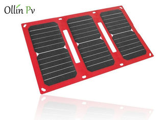 محمول شاحن للطاقة الشمسية حقيبة 4 أضعاف اللون الأحمر المحمول جهاز شحن الضوئية