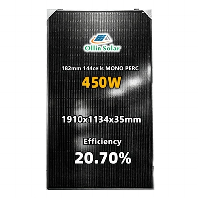 ALL الأسود 440 واط 445 واط 450 واط 455 واط 460 واط الألواح الشمسية أحادي البلورية الألواح الشمسية نصف خلية مجموعة الألواح الشمسية للمنازل
